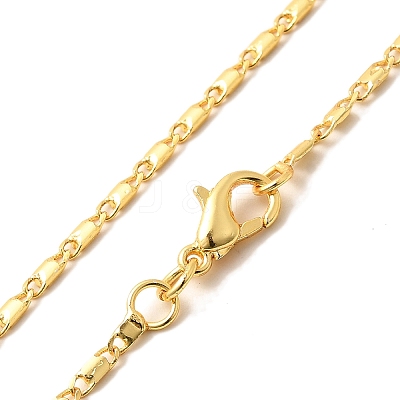 1.5mm Rack Plating Brass Oval Link Chain Necklaces for Women Men MAK-L044-32G-1