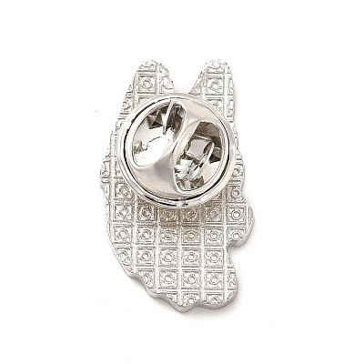 Dog Enamel Pin with Brass Butterfly Clutches JEWB-A006-03H-1