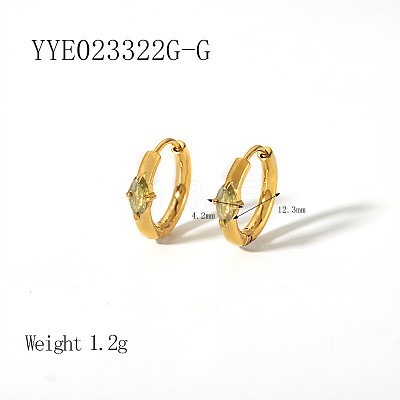 Elegant 304 Stainless Steel Hoop Earrings QA3505-1-1