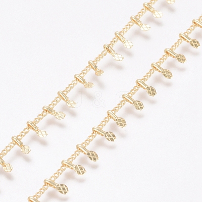 Brass Handmade Curb Chains CHC-G006-12G-1