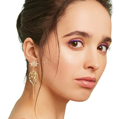 3Pairs 3 Styles Brass Cubic Zirconia Stud Earring Findings EJEW-DR0001-01-1
