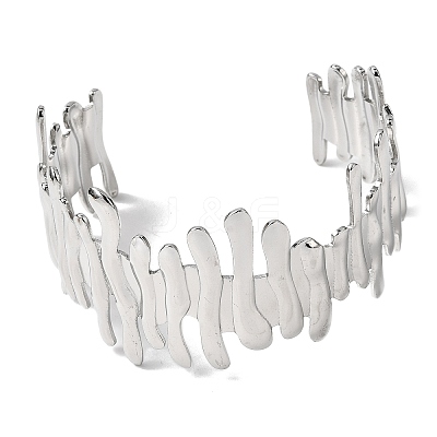 304 Stainless Steel Cuff Bangles for Women BJEW-D384-04P-1