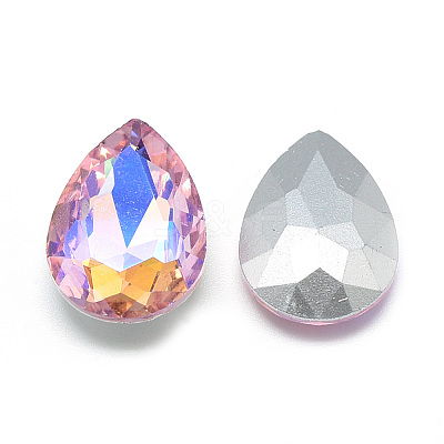Pointed Back Glass Rhinestone Cabochons RGLA-T017-18x25mm-01-1
