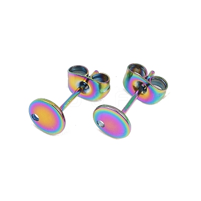 Ion Plating(IP) 304 Stainless Steel Stud Earring Findings STAS-P198-25-6mm-M-1