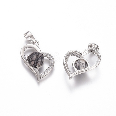 Natural Netstone Pendants G-L512-O06-1