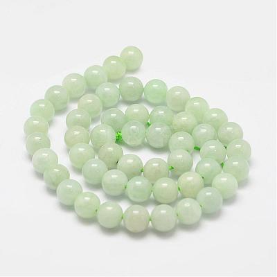 Natural Myanmar Jade/Burmese Jade Beads Strands G-F306-13-8mm-1