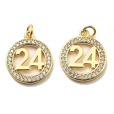 Rack Plating Brass Cubic Zirconia Pendants KK-D026-21G-1