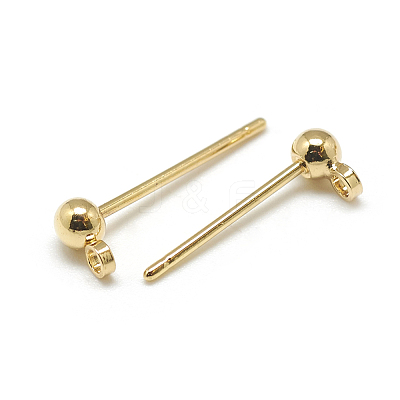 Brass Stud Earring Findings KK-N200-096A-1