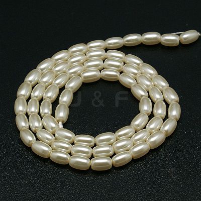 Eco-Friendly Glass Pearl Barrel Beads Strands X-HY-O001-A-03-1