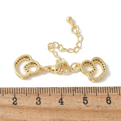 Brass Clear Cubic Zirconia Chain Extender KK-F893-14G-1