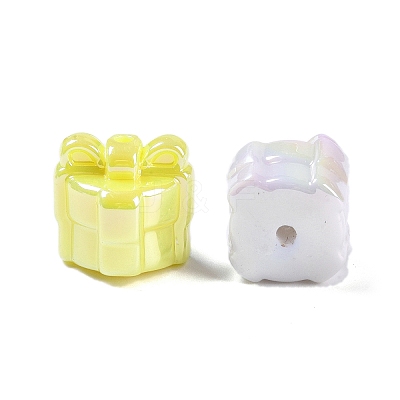 UV Plating Iridescent Acrylic with Rhinestone Beads OACR-B021-10-1