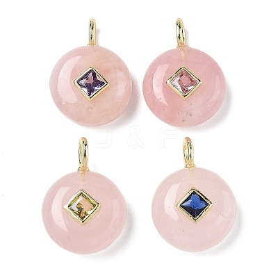 Natural Rose Quartz Pendants G-I391-01G-10-1