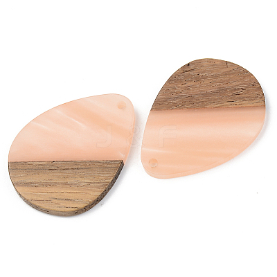 Opaque Resin & Walnut Wood Pendants LS-RESI-S389-010A-C02-1