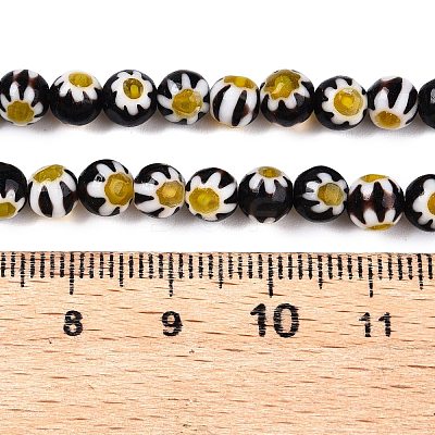Round Millefiori Glass Beads Strands LK-P001-31-1