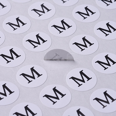 M Sizes Clothing Size Round Sticker Labels AJEW-WH0014-76D-1