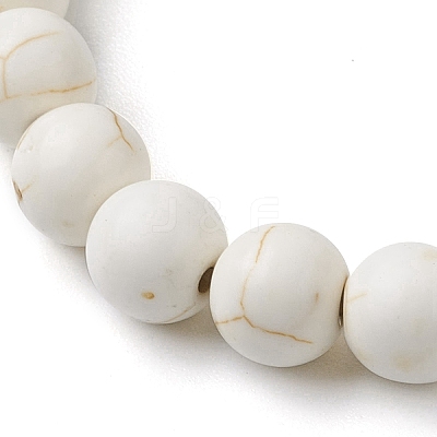 Round Synthetic Howlite Beaded Stretch Bracelets BJEW-JB10269-03-1
