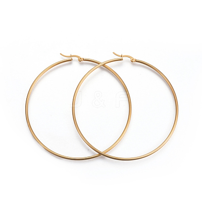 201 Stainless Steel Big Hoop Earrings EJEW-A052-20D-G-1