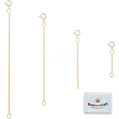 4Pcs 4 Style 925 Sterling Silver Box Chain Extender STER-BBC0007-17G-1