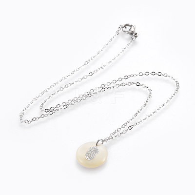 Brass Real Platinum Plated Cable Chains Pendant Necklaces NJEW-JN02259-04-1