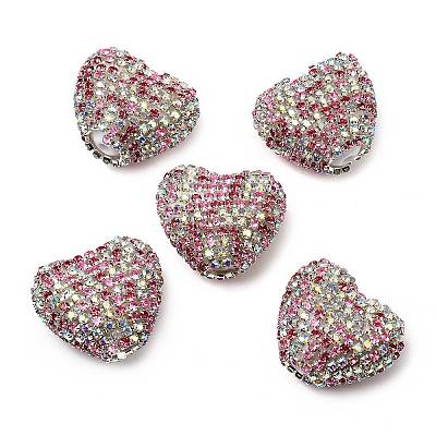 Sparkling Acrylic Heart Beads with Rhinestone Embellishment LS-OACR-NH0001-02B-02-1