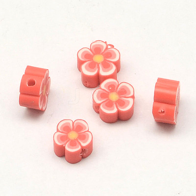 Handmade Polymer Clay Flower Plum Blossom Beads X-CLAY-Q213-12mm-M-1