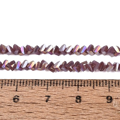 Electroplate Opaque Glass Beads Strands EGLA-Q139-01A-C07-1