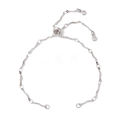 2Pcs 2 Colors 304 Stainless Steel Wave Bar Link Chain Slider Bracelet Makings AJEW-JB01256-1