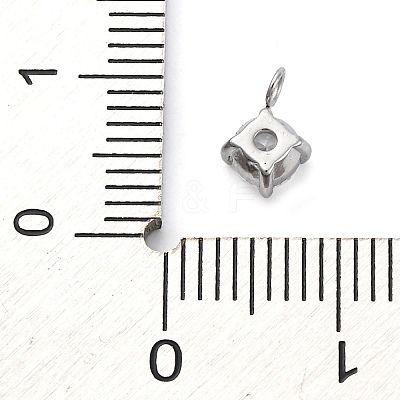 304 Stainless Steel Micro Pave Cubic Zirconia Pendants STAS-U042-02B-P-1