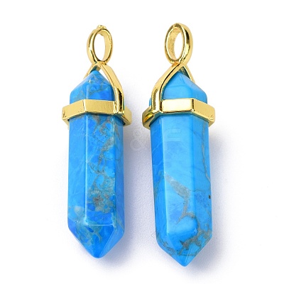 Natural Howlite Pointed Pendants G-G025-01G-04-1
