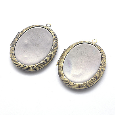 Brass Locket Pendants X-KK-F717-22AB-NR-1