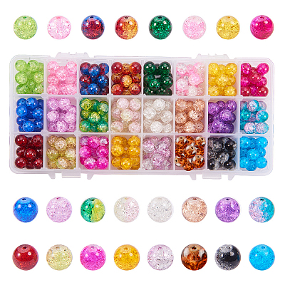 Spray Painted Crackle Glass Beads CCG-PH0002-01-10mm-1
