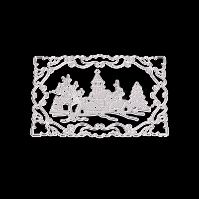 Church Frame Carbon Steel Cutting Dies Stencils X-DIY-F036-37-1