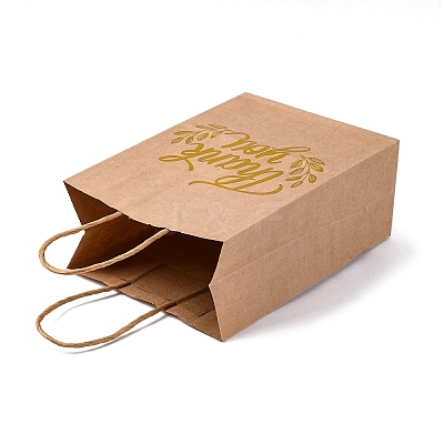 Gold Stamp Thank You Printed Paper Gift Tote Bags ABAG-Q055-03A-1