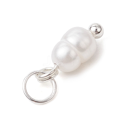 Natural Cultured Freshwater Pearl Potato Charms with Brass Jump Rings PALLOY-JF04176-03-1