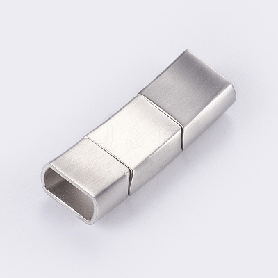 Tarnish Resistant 304 Stainless Steel Magnetic Clasps with Glue-in Ends STAS-G163-70P-1