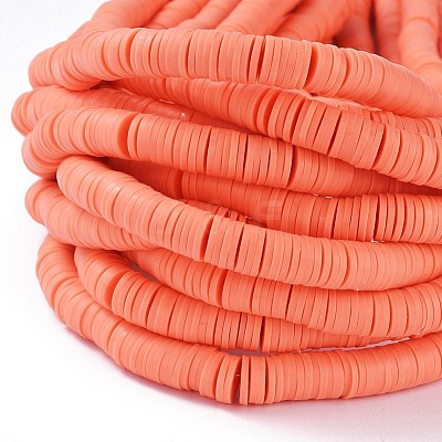 Flat Round Handmade Polymer Clay Beads CLAY-R067-8.0mm-19-1
