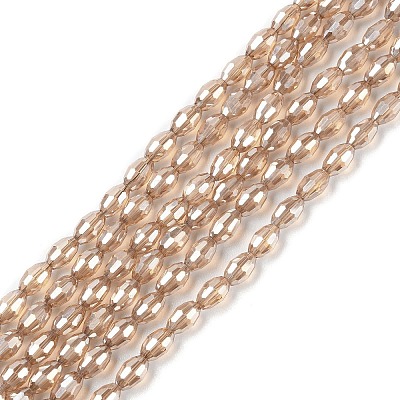 Electroplate Glass Beads Strands EGLA-J013-4X6mm-F23-1