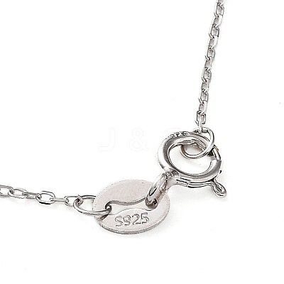 Rhodium Plated 925 Sterling Silver Cable Chains Necklace Makings STER-B001-02P-1