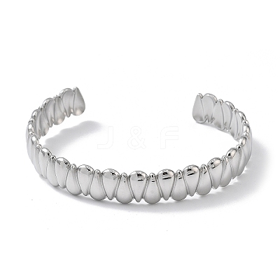 304 Stainless Steel Cuff Bangles for Women BJEW-Z078-13P-1