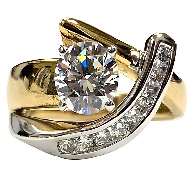 Brass Micro Pave Clear Cubic Zirconia Finger Rings FS-WG8456F-04-1