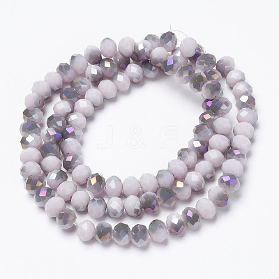 Electroplate Opaque Glass Beads Strands EGLA-A034-P6mm-F17-1