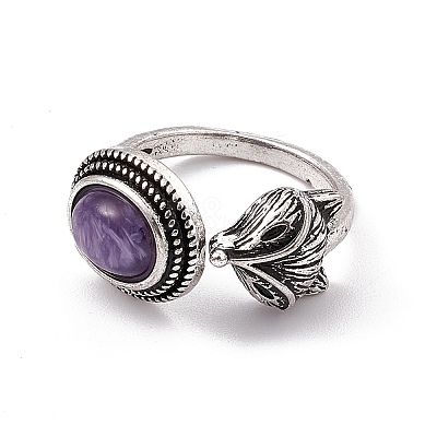 Fox Natural Charoite Cuff Rings KK-A173-06AS-07-1