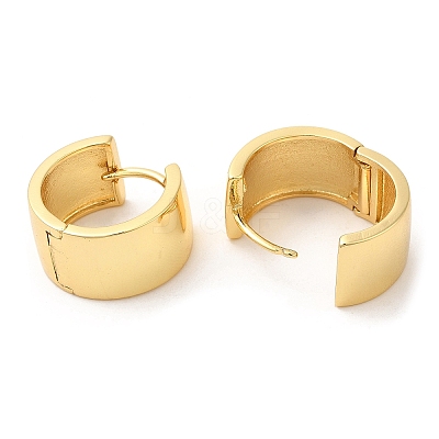Rack Plating Brass Plain Thick Hoop Earrings EJEW-R152-03G-1