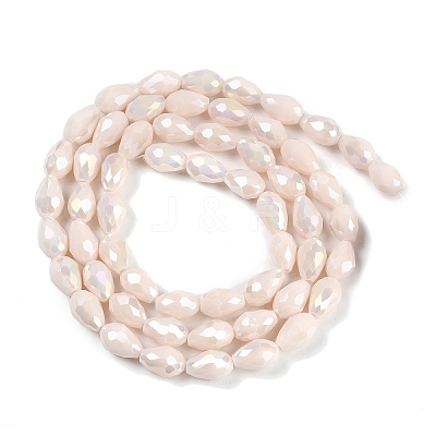 Opaque Solid Color Electroplate Glass Beads Strands X-EGLA-N013-P4mm-B08-1