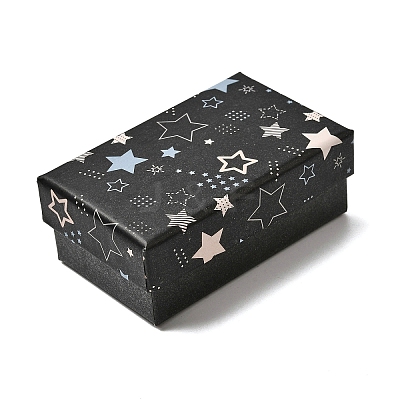 Star Print Paperboard Jewelry Gift Boxes CON-K016-01C-1