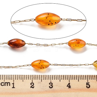 Handmade Oval Plastic Beaded Chains CHS-P019-11G-1-1