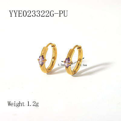 Elegant 304 Stainless Steel Hoop Earrings QA3505-3-1