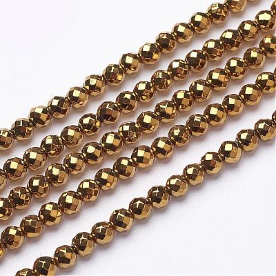 Non-Magnetic Synthetic Hematite Beads Strands G-G092-4mm-1-1
