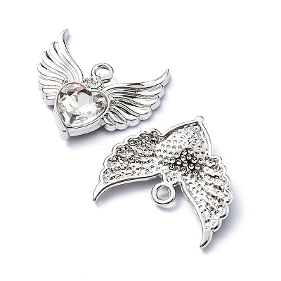 Rack Plating Alloy Glass Pendants FIND-YW0001-85C-1
