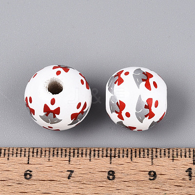 Spray Painted Schima Wood Beads WOOD-T032-36A-1